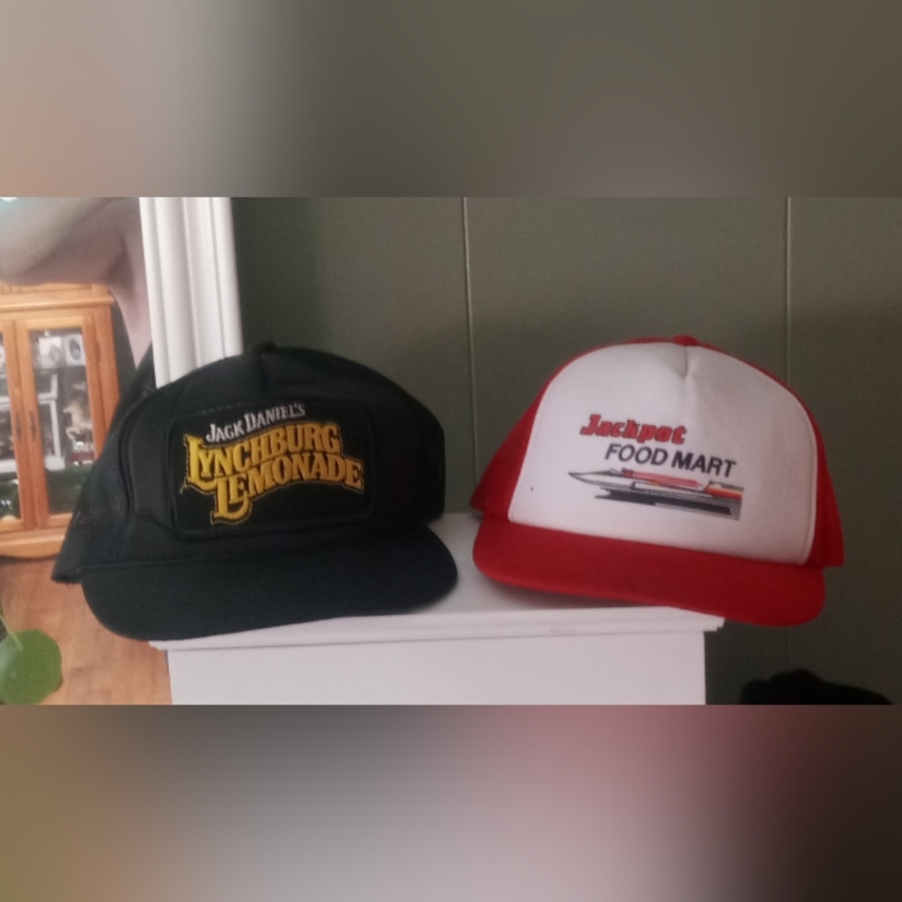 Vintage trucker Jack Daniels Lynchburg Lemonade Jackpot hydroplane 2 hat cap lot